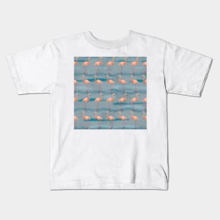 The Flamingo Dance 2 blue Kids T-Shirt